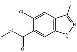 3-요오도-5-클로로-(1H)인다졸-6-카르복실산메틸에스테르 구조식 이미지