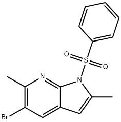 1-(Phenylsulphonyl)-5-broMo-2,6-diMethyl-7-azaindole Structure