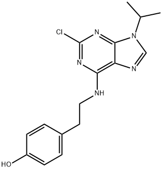4-(2-((2-chloro-9-isopropyl-9H-purin-6-yl)aMino)ethyl)phenol Structure