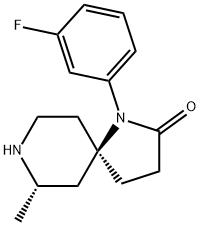 (5R,7S)-1-(3-fluorophenyl)-7-Methyl-1,8-diazaspiro[4.5]decan-2-one Structure