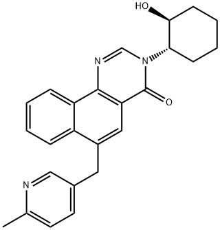 3-[(1S,2S)-2-Hydroxycyclohexyl]-6-[(6-methyl-3-pyridinyl)methyl]benzo[h]quinazolin-4(3H)-one Structure