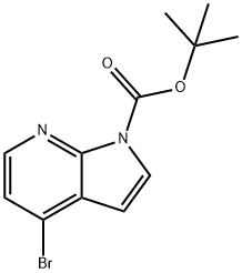 tert-부틸4-브로모-1H-피롤로[2,3-b]피리딘-1-카르복실레이트 구조식 이미지