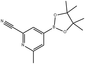 6-Methyl-4-(4,4,5,5-tetraMethyl-1,3,2-dioxaborolan-2-yl)picolinonitrile 구조식 이미지