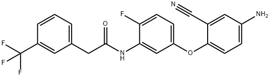 N-(5-(4-aMino-2-cyanophenoxy)-2-fluorophenyl)-2-(3-(trifluoroMethyl)phenyl)acetaMide Structure