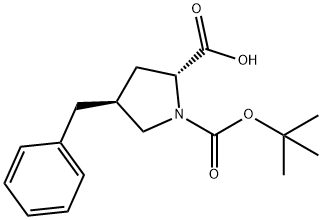 (2S,4R)-4-benzyl-1-(tert-butoxycarbonyl)pyrrolidine-2-carboxylic acid Structure
