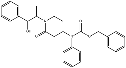 [1-(2-Hydroxy-1-methyl-2-phenyl-ethyl)-2-oxo-piperidin-4-yl]-phenyl-carbamic acid benzyl ester Structure