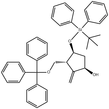 (1R,3R,4S)-4-(tert-butyldiphenylsilyloxy)-2-Methylene-3-(trityloxyMethyl)cyclopentanol 구조식 이미지