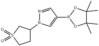 1-(Tetrahydro-1,1-dioxido-3-thienyl)-4-(4,4,5,5-tetraMethyl-1,3,2-dioxaborolan-2-yl)-1H-pyrazole 구조식 이미지