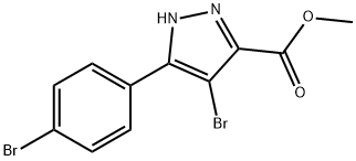 Methyl 4-broMo-3-(4-broMophenyl)-1H-pyrazole-5-carboxylate Structure