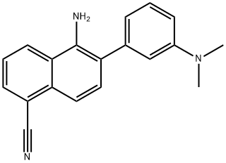 5-aMino-6-(3-(diMethylaMino)phenyl)-1-naphthonitrile Structure