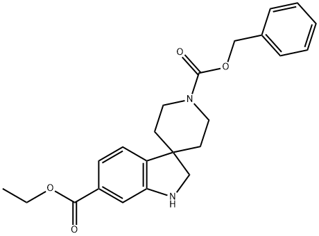 1'-BENZYL 6-ETHYL SPIRO[INDOLINE-3,4'-PIPERIDINE]-1',6-DICARBOXYLATE 구조식 이미지