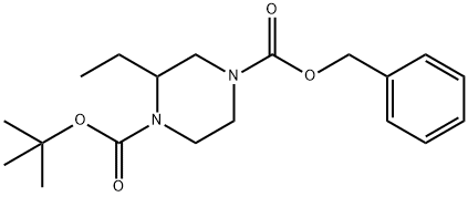 4-benzyl 1-tert-butyl 2-ethylpiperazine-1,4-dicarboxylate Structure