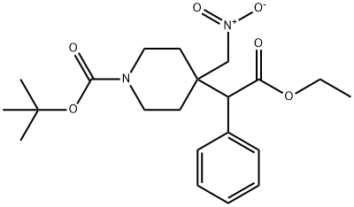 tert-butyl 4-(2-ethoxy-2-oxo-1-phenylethyl)-4-(nitromethyl)piperidine-1-carboxylate 구조식 이미지