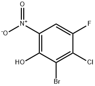 2-Bromo-3-chloro-4-fluoro-6-nitrophenol 구조식 이미지