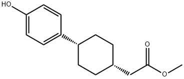 Cyclohexaneacetic acid, 4-(4-hydroxyphenyl)-, Methyl ester, cis- 구조식 이미지