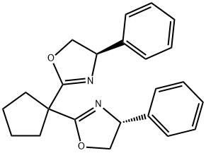 (4R,4'R)-2,2'-(Cyclopentane-1,1-diyl)-bis(4-phenyl-4,5-dihydrooxazole) 구조식 이미지