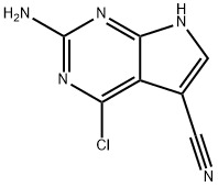 2-Amino-4-chloro-7H-pyrrolo[2,3-d]pyrimidine-5-carbonitrile 구조식 이미지