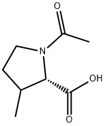 1-아세틸-3-메틸피롤리딘-2-카르복실산 구조식 이미지