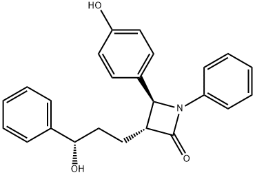 (3R,4S)-3-((S)-3-hydroxy-3-phenylpropyl)-4-(4-hydroxyphenyl)-1-phenylazetidin-2-one 구조식 이미지