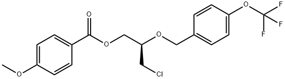 (R)-3-클로로-2-((4-(트리플루오로메톡시)벤질)옥시)프로필4-메톡시벤조에이트 구조식 이미지