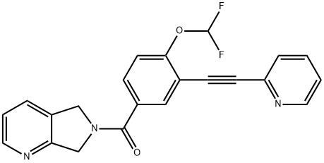 Methanone, [4-(difluoroMethoxy)-3-[2-(2-pyridinyl)ethynyl]phenyl](5,7-dihydro-6H-pyrrolo[3,4-b]pyridin-6-yl)- Structure