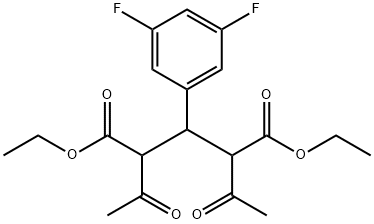 2,4-Diacetyl-3-(3,5-difluoro-phenyl)-pentanedioic acid diethyl ester 구조식 이미지