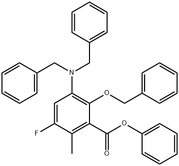 2-Benzyloxy-3-dibenzylaMino-5-fluoro-6-Methyl-benzoic acid phenyl ester Structure