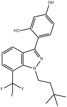 1,3-Benzenediol, 4-[1-(3,3-diMethylbutyl)-7-(trifluoroMethyl)-1H-indazol-3-yl]- Structure