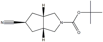 tert-butyl (3aR,5s,6aS)-5-cyanohexahydrocyclopenta[c]-pyrrole-2(1H)-carboxylate Structure