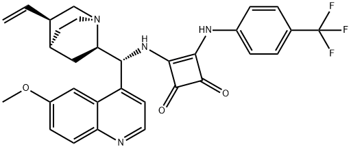 3-[[(9R)-6'-Methoxycinchonan-9-yl]aMino]-4-[[4-(trifluoroMethyl)phenyl]aMino]-3-Cyclobutene-1,2-dione 구조식 이미지