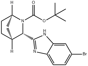 2-Azabicyclo[2.2.1]heptane-2-carboxylic acid, 3-(6-broMo-1H-benziMidazol-2-yl)-, 1,1-diMethylethyl ester,(1R,3S,4S)- 구조식 이미지