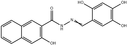 2-Naphthalenecarboxylic acid, 3-hydroxy-, 2-[(2,4,5-trihydroxyphenyl)Methylene]hydrazide 구조식 이미지