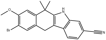 9-broMo-8-Methoxy-6,6-diMethyl-6,11-dihydro-5H-benzo[b]carbazole-3-carbonitrile 구조식 이미지