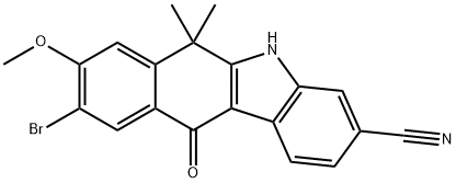 9-broMo-8-Methoxy-6,6-diMethyl-11-oxo-6,11-dihydro-5H-benzo[b]carbazole-3-carbonitrile 구조식 이미지