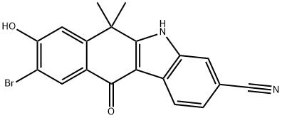 9-broMo-8-hydroxy-6,6-diMethyl-11-oxo-6,11-dihydro-5H-benzo[b]carbazole-3-carbonitrile 구조식 이미지