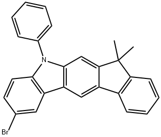 2-BroMo-5,7-dihydro-7,7-diMethyl-5-phenyl-indeno[2,1-b]carbazole 구조식 이미지