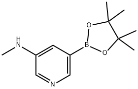 N-Methyl-5-(4,4,5,5-tetraMethyl-1,3,2-dioxaborolan-2-yl)pyridin-3-aMine 구조식 이미지