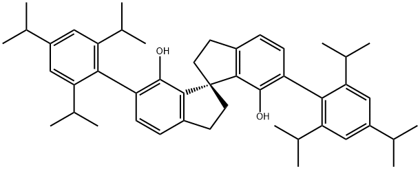 (1S)-2,2',3,3'-tetrahydro-6,6'-bis[2,4,6-tris(1-Methylethyl)phenyl]-1,1'-Spirobi[1H-indene]-7,7'-diol Structure