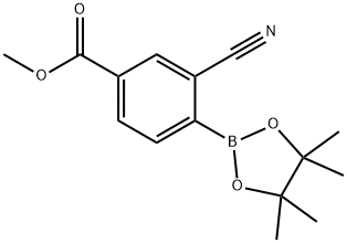 3-CYANO-4-(4,4,5,5-TETRAMETHYL-1,3,2-DIOXABOROLAN-2-YL)-BENZOIC ACID, METHYL ESTER Structure