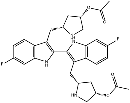 디플루오로-바이인돌릴피롤리딘아세테이트 구조식 이미지