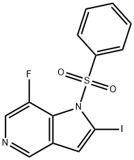 1-(Phenylsulfonyl)-7-fluoro-2-iodo-5-azaindole Structure