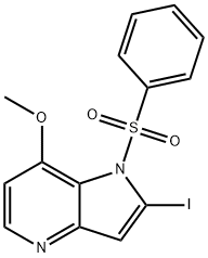 1-(Phenylsulfonyl)-2-iodo-7-Methoxy-4-azaindole 구조식 이미지