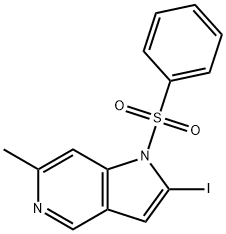 1-(Phenylsulfonyl)-2-iodo-6-Methyl-5-azaindole 구조식 이미지