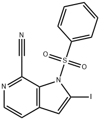 1-(Phenylsulfonyl)-7-cyano-2-iodo-6-azaindole 구조식 이미지