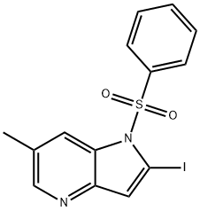 1-(Phenylsulfonyl)-2-iodo-6-Methyl-4-azaindole Structure