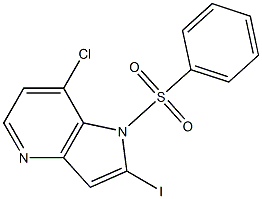 7-Chloro-2-iodo-1-(phensulfonyl)-4-azaindole Structure