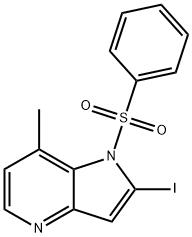 1-(Phenylsulfonyl)-2-iodo-7-Methyl-4-azaindole 구조식 이미지