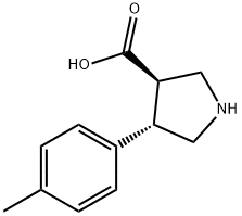 3-Pyrrolidinecarboxylic acid, 4-(4-Methylphenyl)-, (3R,4S)- 구조식 이미지
