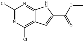 에틸2,4-디클로로-7H-피롤로[2,3-d]피리미딘-6-카르복실레이트 구조식 이미지