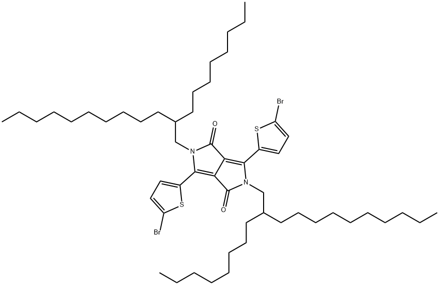 3,6-Bis(5-broMothiophen-2-yl)-2,5-bis(2-octyldodecyl)pyrrolo[3,4-c]pyrrole-1,4(2H,5H)-dione 구조식 이미지